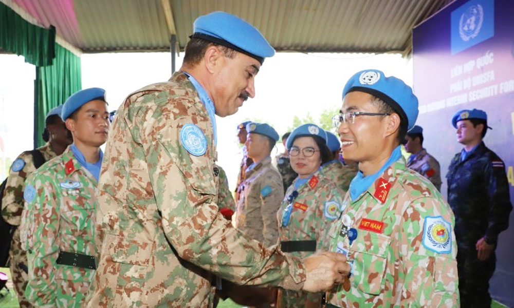 Viet Nam’s Engineering Unit Rotation 3 receives United Nations Medal for Peacekeeping Operations
